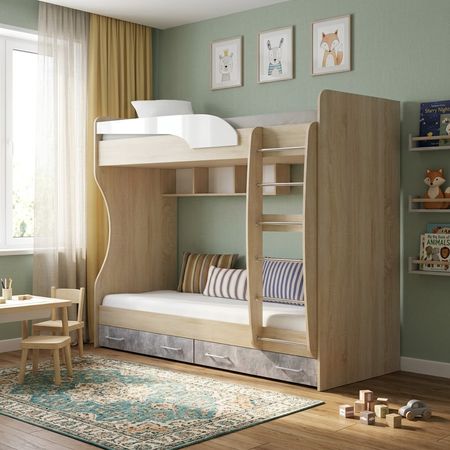Модульная детская Колибри с двухъярусной кроватью