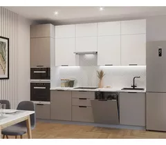 Кухонный гарнитур арт. 5 Обсидиан Тальк 3000 мм